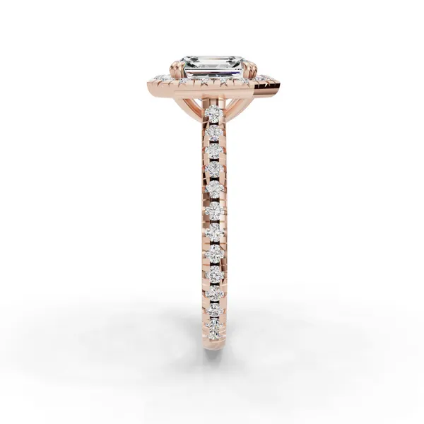 18K Rose Gold Asscher Engagement Ring Setting Image 3 SVS Fine Jewelry Oceanside, NY