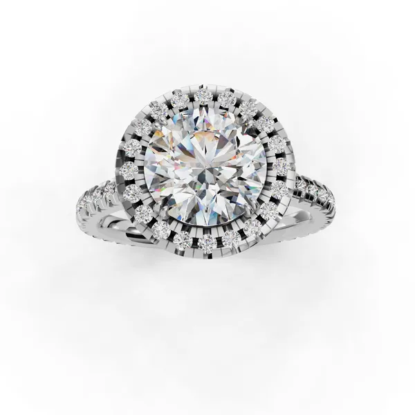 18K White Gold Round Engagement Ring Setting Image 4 SVS Fine Jewelry Oceanside, NY