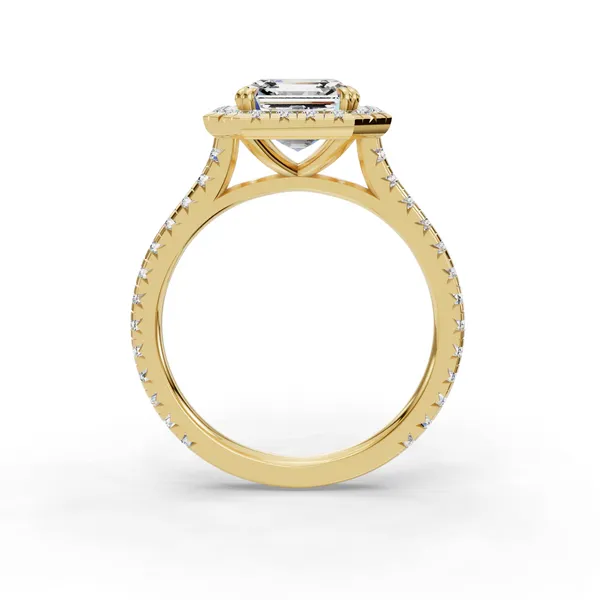 18K Yellow Gold Asscher Engagement Ring Setting Image 2 SVS Fine Jewelry Oceanside, NY