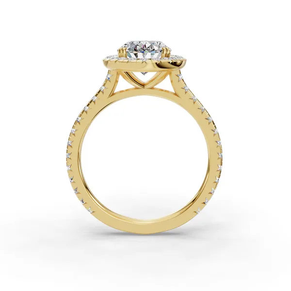 18K Yellow Gold Oval Engagement Ring Setting Image 2 SVS Fine Jewelry Oceanside, NY