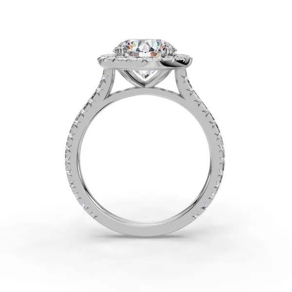 Platinum Round Engagement Ring Setting Image 2 SVS Fine Jewelry Oceanside, NY