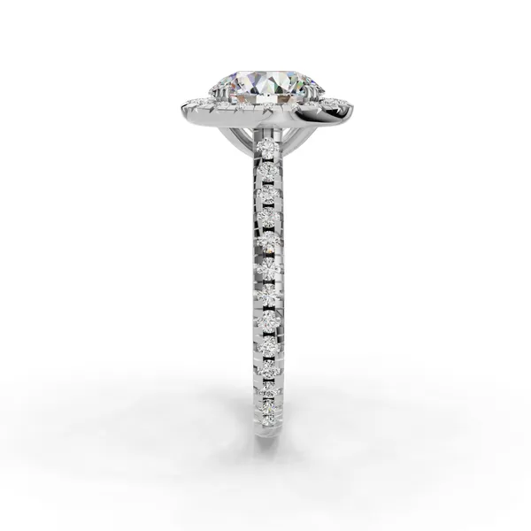Platinum Round Engagement Ring Setting Image 3 SVS Fine Jewelry Oceanside, NY