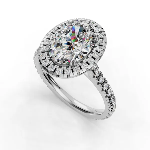 Platinum Oval Engagement Ring Setting SVS Fine Jewelry Oceanside, NY