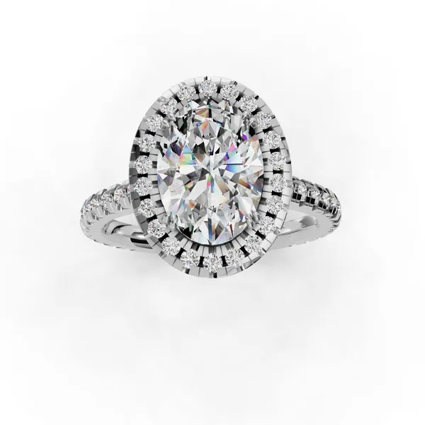 Platinum Oval Engagement Ring Setting Image 4 SVS Fine Jewelry Oceanside, NY
