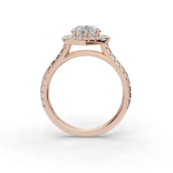 14K Rose Gold Pear Engagement Ring Setting Image 2 SVS Fine Jewelry Oceanside, NY