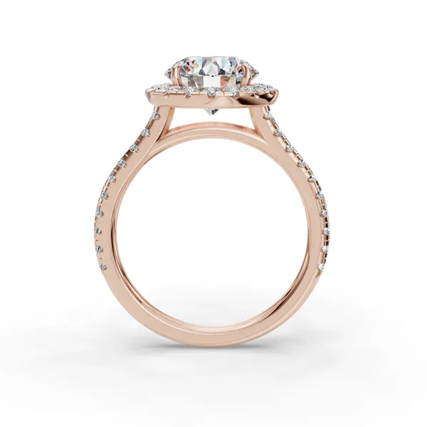 14K Rose Gold Round Engagement Ring Setting Image 2 SVS Fine Jewelry Oceanside, NY