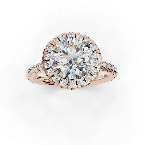 14K Rose Gold Round Engagement Ring Setting Image 4 SVS Fine Jewelry Oceanside, NY