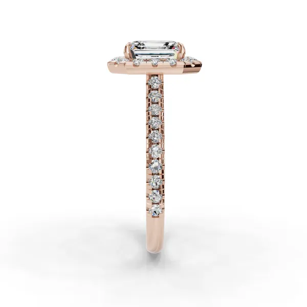 14K Rose Gold Asscher Engagement Ring Setting Image 3 SVS Fine Jewelry Oceanside, NY