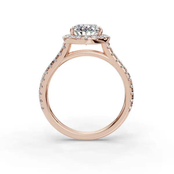 14K Rose Gold Oval Engagement Ring Setting Image 2 SVS Fine Jewelry Oceanside, NY