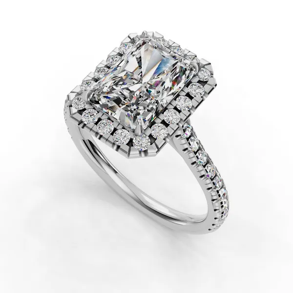 14K White Gold Radiant Engagement Ring Setting SVS Fine Jewelry Oceanside, NY