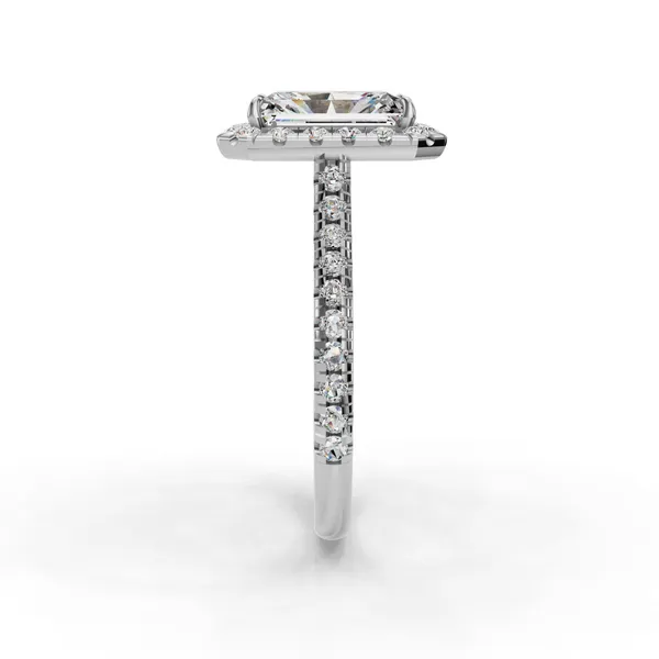 14K White Gold Radiant Engagement Ring Setting Image 3 SVS Fine Jewelry Oceanside, NY