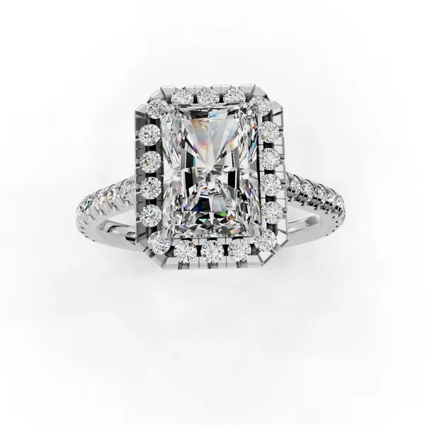 14K White Gold Radiant Engagement Ring Setting Image 4 SVS Fine Jewelry Oceanside, NY