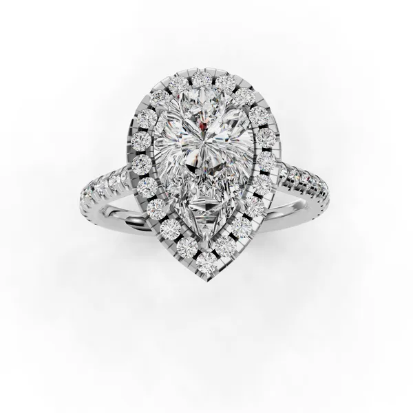 14K White Gold Pear Engagement Ring Setting Image 4 SVS Fine Jewelry Oceanside, NY