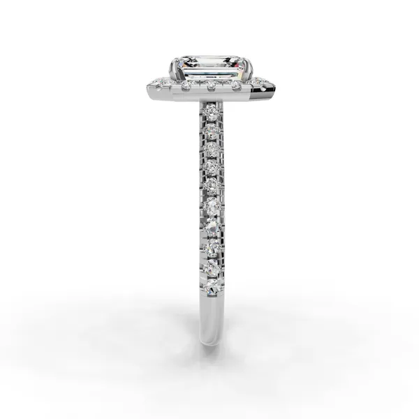 14K White Gold Asscher Engagement Ring Setting Image 3 SVS Fine Jewelry Oceanside, NY