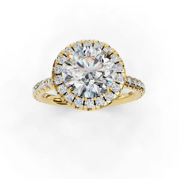 14K Yellow Gold Round Engagement Ring Setting Image 4 SVS Fine Jewelry Oceanside, NY