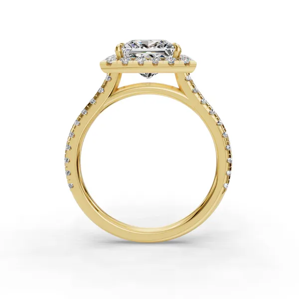 14K Yellow Gold Princess Engagement Ring Setting Image 2 SVS Fine Jewelry Oceanside, NY