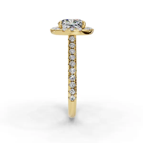 14K Yellow Gold Cushion Engagement Ring Setting Image 3 SVS Fine Jewelry Oceanside, NY