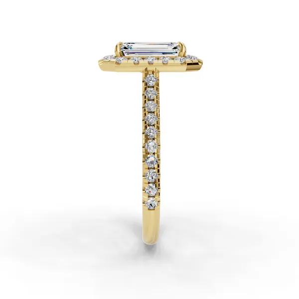 14K Yellow Gold Emerald Engagement Ring Setting Image 3 SVS Fine Jewelry Oceanside, NY