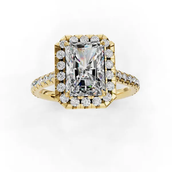 14K Yellow Gold Radiant Engagement Ring Setting Image 4 SVS Fine Jewelry Oceanside, NY