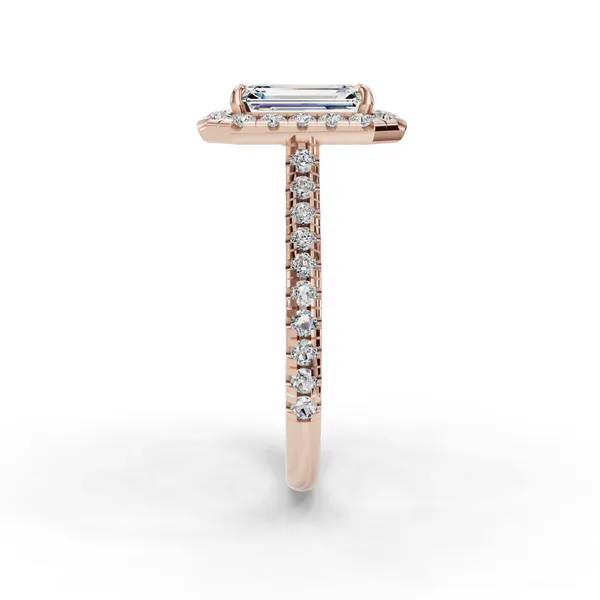 18K Rose Gold Emerald Engagement Ring Setting Image 3 SVS Fine Jewelry Oceanside, NY