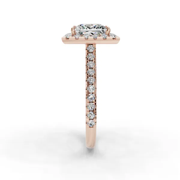 18K Rose Gold Princess Engagement Ring Setting Image 3 SVS Fine Jewelry Oceanside, NY