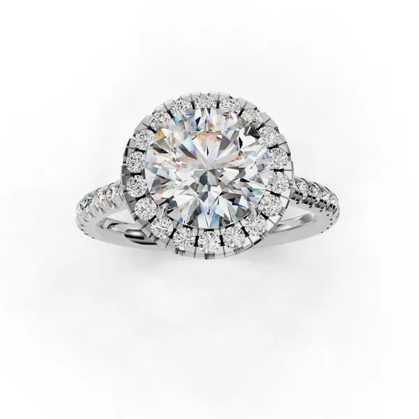 18K White Gold Round Engagement Ring Setting Image 4 SVS Fine Jewelry Oceanside, NY