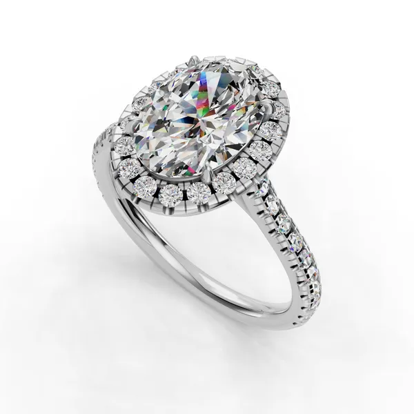 18K White Gold Oval Engagement Ring Setting SVS Fine Jewelry Oceanside, NY