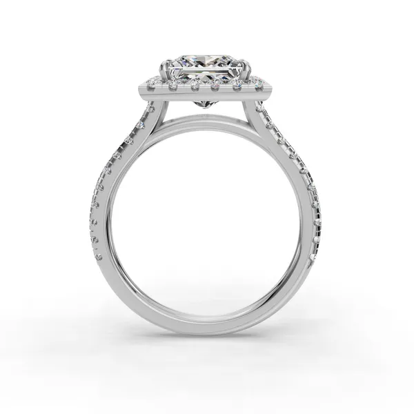 18K White Gold Princess Engagement Ring Setting Image 2 SVS Fine Jewelry Oceanside, NY