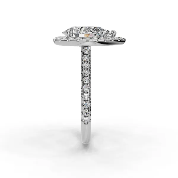 18K White Gold Pear Engagement Ring Setting Image 3 SVS Fine Jewelry Oceanside, NY