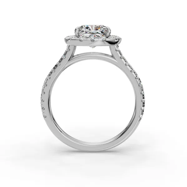 18K White Gold Cushion Engagement Ring Setting Image 2 SVS Fine Jewelry Oceanside, NY