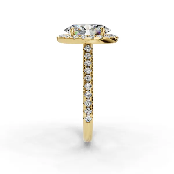 18K Yellow Gold Oval Engagement Ring Setting Image 3 SVS Fine Jewelry Oceanside, NY