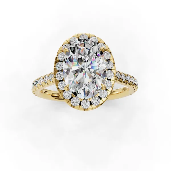 18K Yellow Gold Oval Engagement Ring Setting Image 4 SVS Fine Jewelry Oceanside, NY