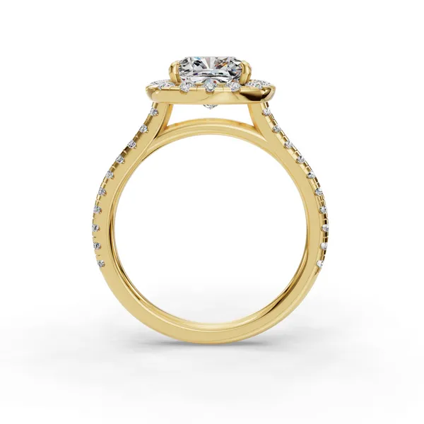 18K Yellow Gold Cushion Engagement Ring Setting Image 2 SVS Fine Jewelry Oceanside, NY
