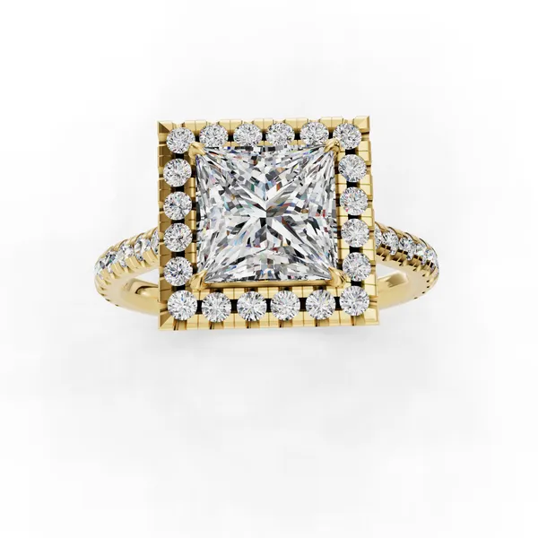 18K Yellow Gold Princess Engagement Ring Setting Image 4 SVS Fine Jewelry Oceanside, NY