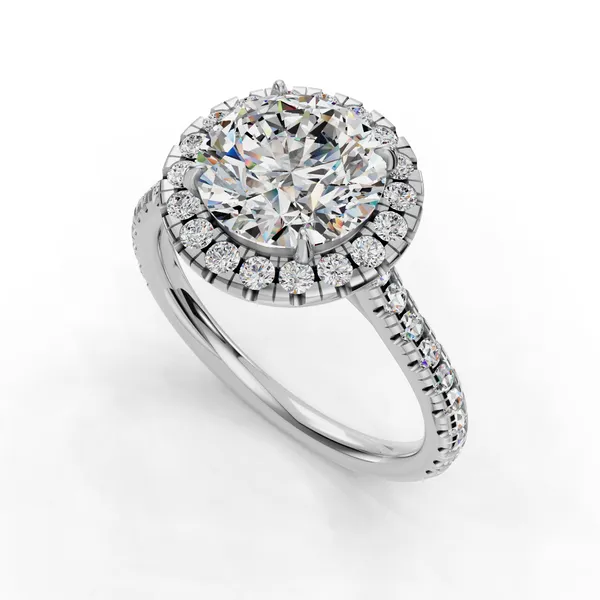 Platinum Round Engagement Ring Setting SVS Fine Jewelry Oceanside, NY
