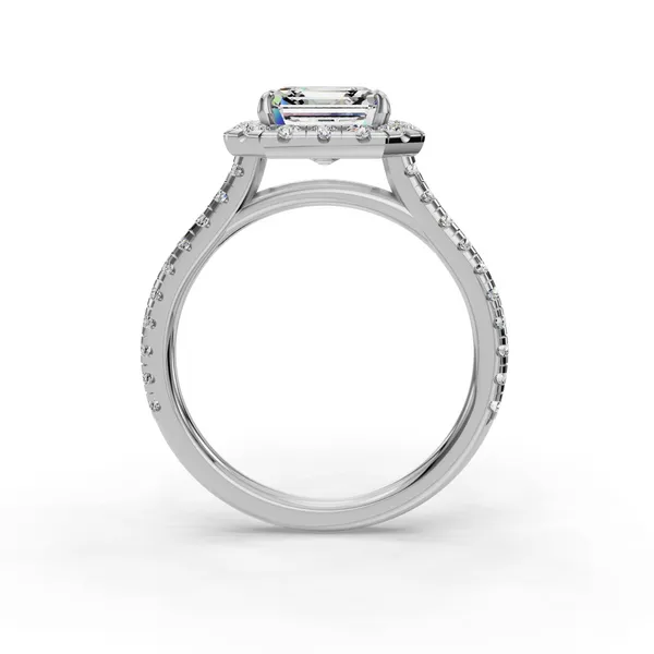 Platinum Asscher Engagement Ring Setting Image 2 SVS Fine Jewelry Oceanside, NY