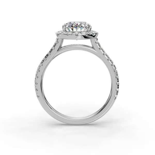 Platinum Oval Engagement Ring Setting Image 2 SVS Fine Jewelry Oceanside, NY