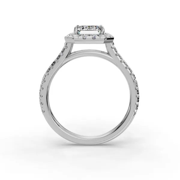 Platinum Emerald Engagement Ring Setting Image 2 SVS Fine Jewelry Oceanside, NY