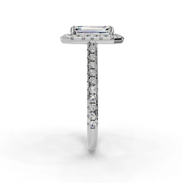 Platinum Emerald Engagement Ring Setting Image 3 SVS Fine Jewelry Oceanside, NY