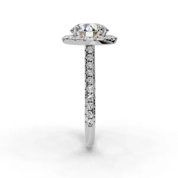 Platinum Round Engagement Ring Setting Image 3 SVS Fine Jewelry Oceanside, NY