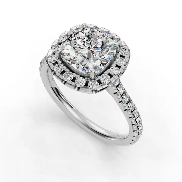 Platinum Cushion Engagement Ring Setting SVS Fine Jewelry Oceanside, NY