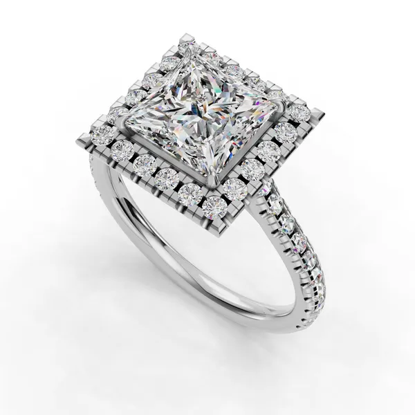 Platinum Princess Engagement Ring Setting SVS Fine Jewelry Oceanside, NY