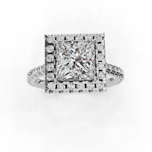Platinum Princess Engagement Ring Setting Image 4 SVS Fine Jewelry Oceanside, NY