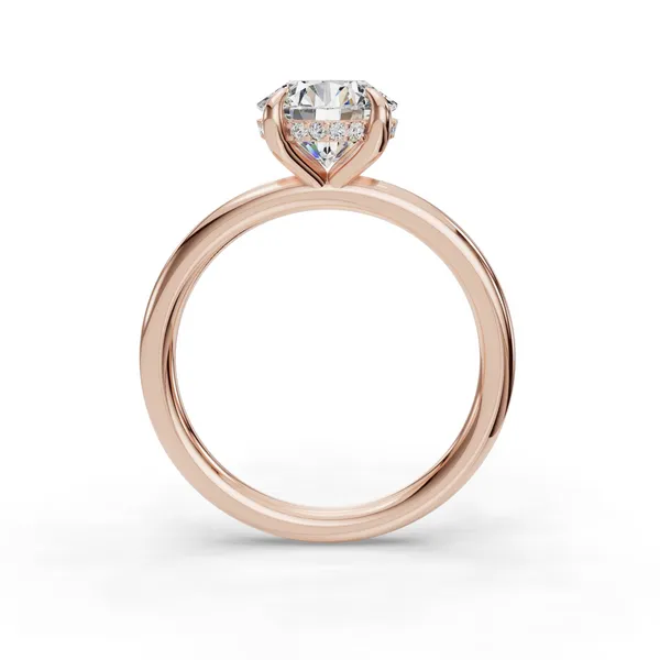 14K Rose Gold Round Engagement Ring Setting Image 2 SVS Fine Jewelry Oceanside, NY