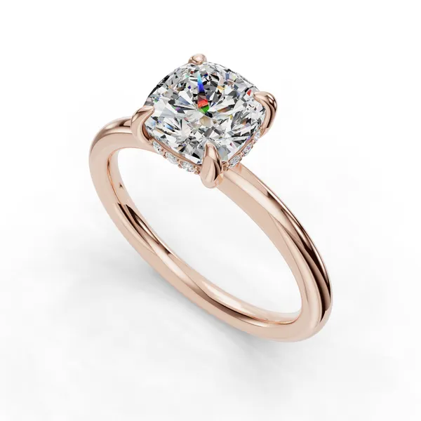 14K Rose Gold Cushion Engagement Ring Setting SVS Fine Jewelry Oceanside, NY