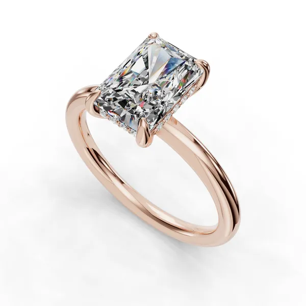 14K Rose Gold Radiant Engagement Ring Setting SVS Fine Jewelry Oceanside, NY