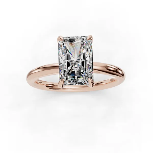 14K Rose Gold Radiant Engagement Ring Setting Image 4 SVS Fine Jewelry Oceanside, NY
