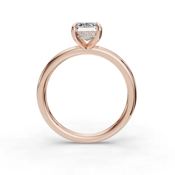 14K Rose Gold Emerald Engagement Ring Setting Image 2 SVS Fine Jewelry Oceanside, NY