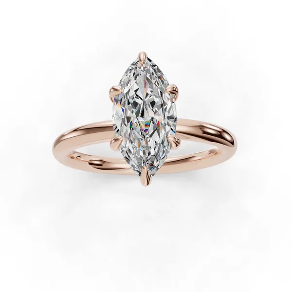 14K Rose Gold Marquise Engagement Ring Setting Image 4 SVS Fine Jewelry Oceanside, NY
