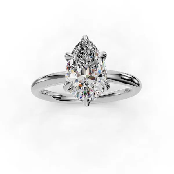 14K White Gold Pear Engagement Ring Setting Image 4 SVS Fine Jewelry Oceanside, NY